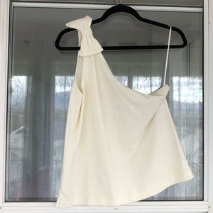 J CREW Ivory Biased Cut Blouse